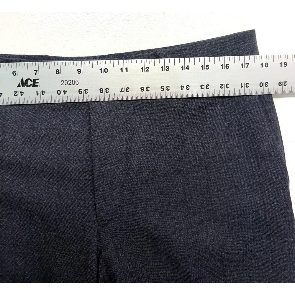 Banana Republic 34x29 Charcoal Brown Windowpane Flannel‎ Wool Pants Marzotto